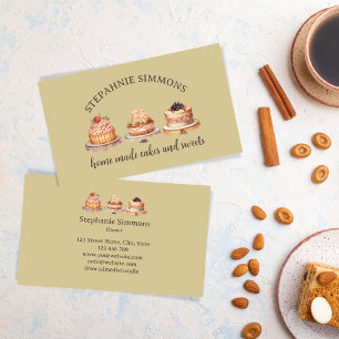 Handmade Homemade Cake Bakery Pastry Vintage Business Card