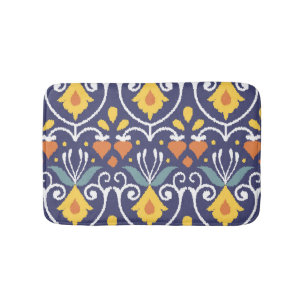 Handmade Ikat: Ethnic Boho Fabric Bath Mat