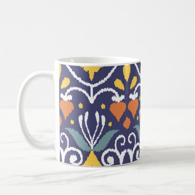 Handmade Ikat: Ethnic Boho Fabric Coffee Mug (Left)