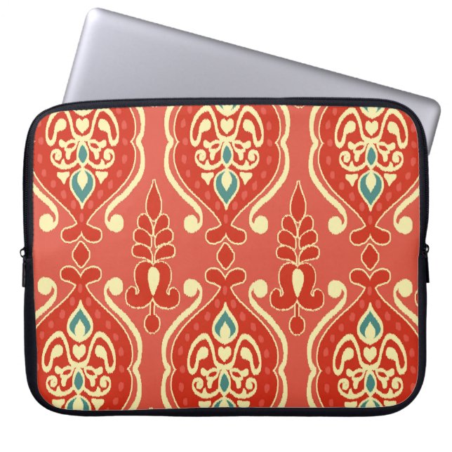 Handmade Ikat: Ethnic Boho Fabric Laptop Sleeve (Front)