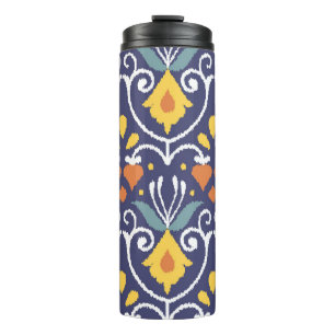 Handmade Ikat: Ethnic Boho Fabric Thermal Tumbler