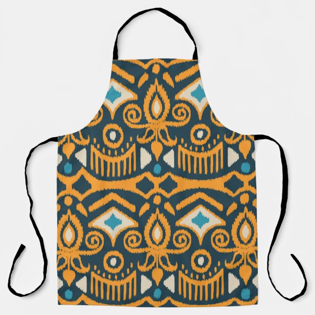 Handmade Ikat: ethnic fabric pattern Apron (Front)