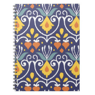 Handmade Ikat fabric. Ethnic seamless pattern. Asi Notebook