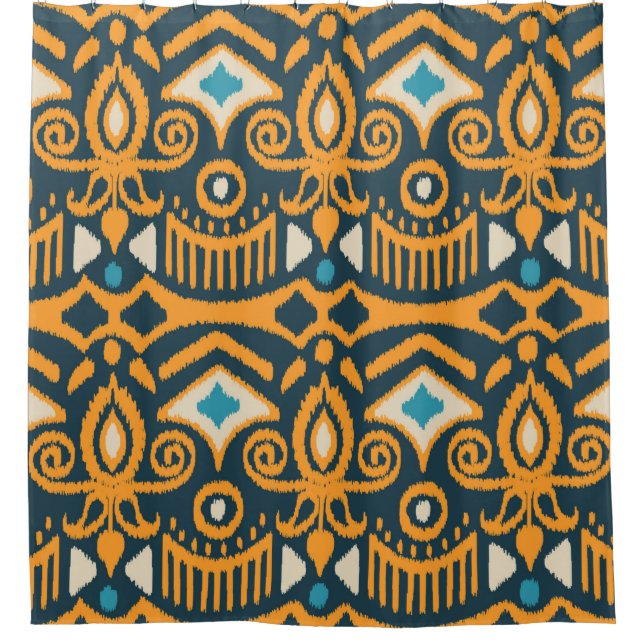 Handmade Ikat fabric. Ethnic seamless pattern. Asi Shower Curtain (Front)