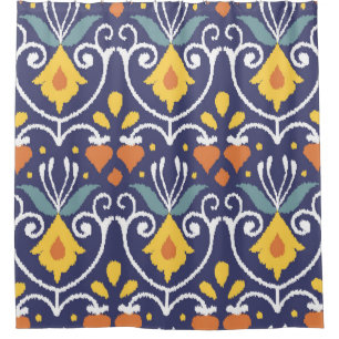Handmade Ikat fabric. Ethnic seamless pattern. Asi Shower Curtain