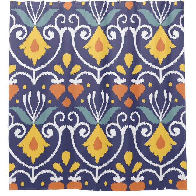 Handmade Ikat fabric. Ethnic seamless pattern. Asi Shower Curtain (Front)
