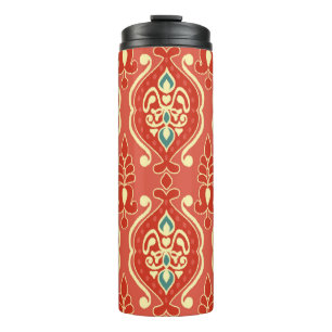 Handmade Ikat fabric. Ethnic seamless pattern. Asi Thermal Tumbler