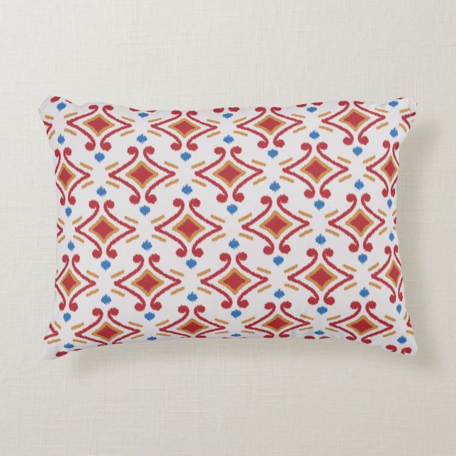 Handmade Ikat fabric. Ethnic seamless pattern. Azt Decorative Cushion (Front)