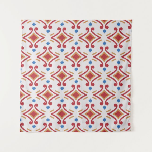 Handmade Ikat fabric. Ethnic seamless pattern. Azt Tapestry (Front)