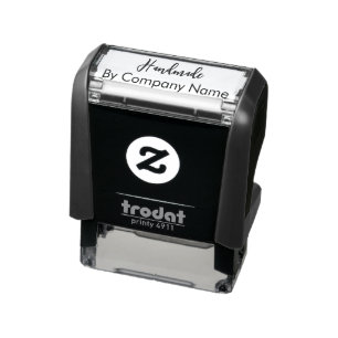 Handmade in Script By Company Name Template Self-inking Stamp