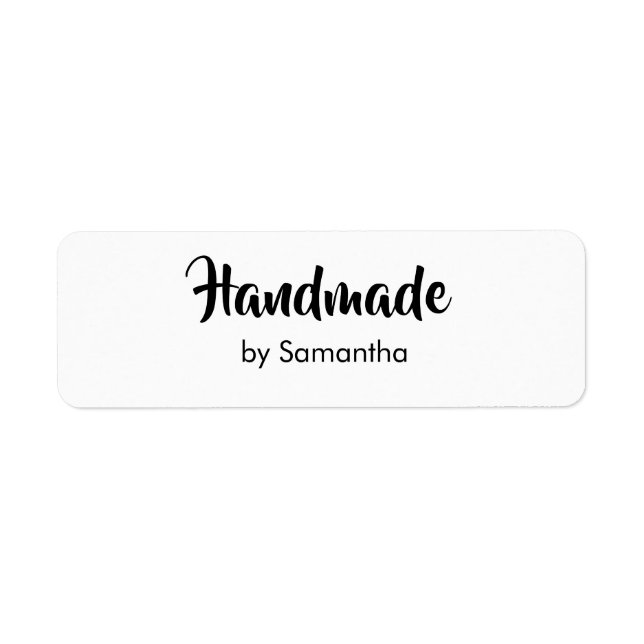 Handmade in Script by Your Name Black and White (Front)