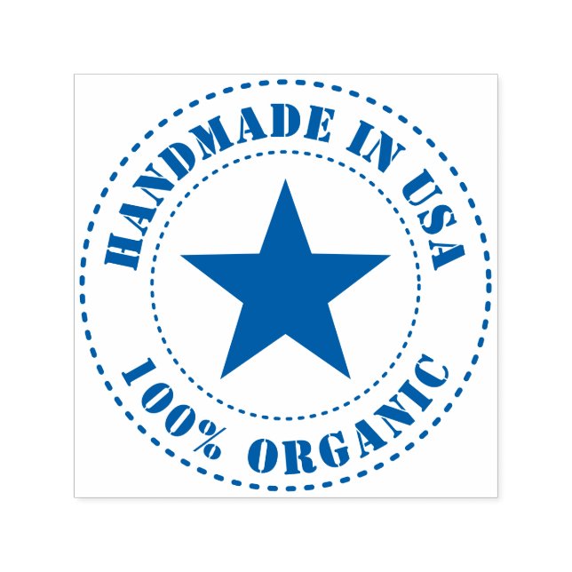 Handmade In USA Organic Star Self-inking Stamp (Design)