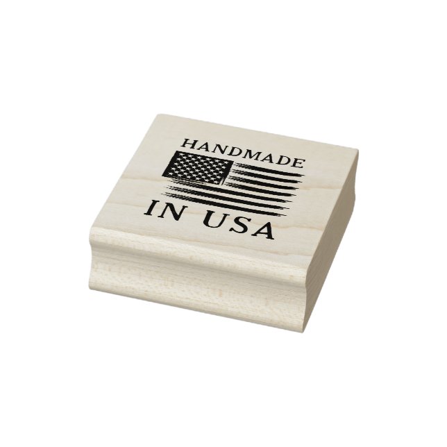 Handmade In USA Rugged American Square Rubber Stamp (Stamp)