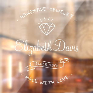 Handmade Jewellery Boho Professional Logo Busines Window Cling