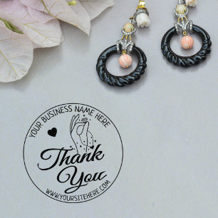 Handmade Jewellery Business Thank You  Rubber Stamp