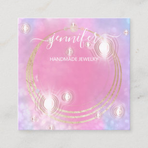 Handmade Jewellery Custom Logo Holograph Future Square Business Card