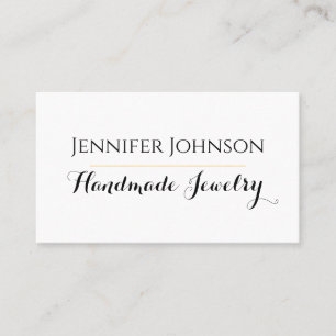 Handmade Jewellery Simple Black and White Clean Business Card