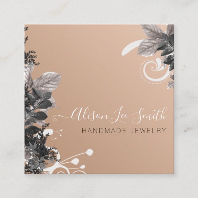 Handmade Jewellery Square Business Card (Front)