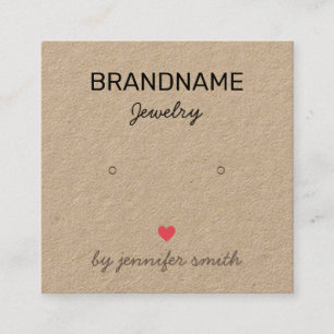 Handmade Jewelry Heart Earrings Studs Display Card