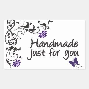 Handmade Just for You Butterfly Sticker