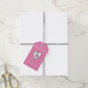 Handmade Just for You - Doodled Heart Pink Gift Gift Tags