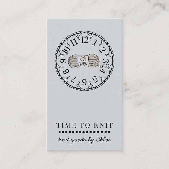 Handmade Knit Goods Business Card (Front)