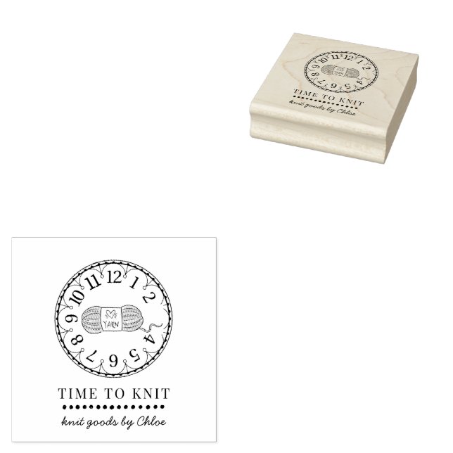 Handmade Knit Goods Business Rubber Stamp (Stamped)