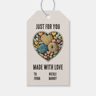 Handmade knitting crochet custom name gift Tag