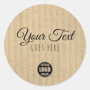 Handmade Kraft Paper Vintage Simple Trendy Simple Classic Round Sticker