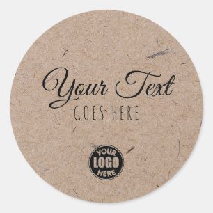 Handmade Kraft Paper Vintage Simple Trendy Simple Classic Round Sticker