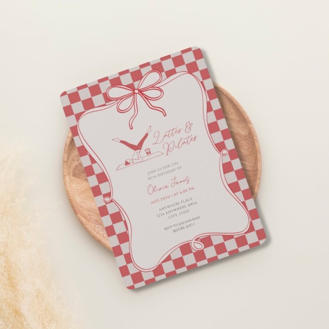 Handmade lattes and pilates bithday invitation (Creator Uploaded)
