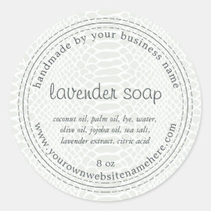 Handmade Lavender Soap Green Snake Pattern Classic Round Sticker