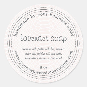 Handmade Lavender Soap Pink Snake Pattern Classic Round Sticker