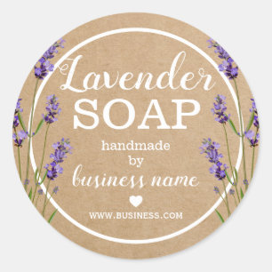 Handmade Lavender Soap   Vintage Homemade Classic Round Sticker
