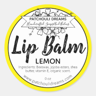 Handmade Lemon Lip Balm Yellow Labels