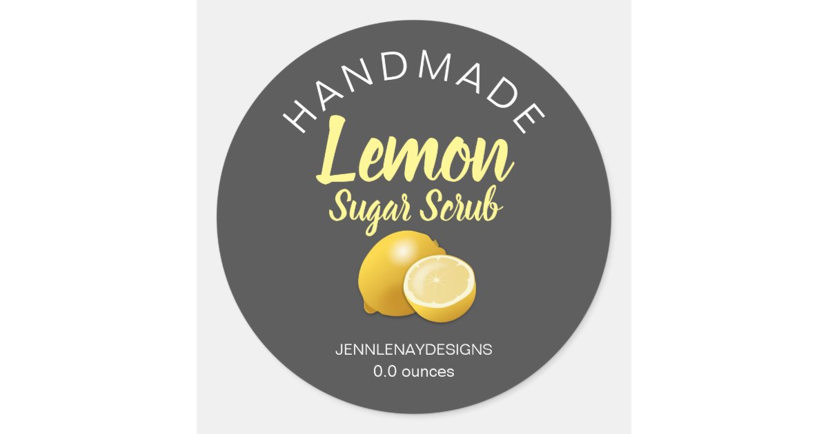 Handmade Lemon Sugar Scrub Modern Round Labels | Zazzle.co.uk