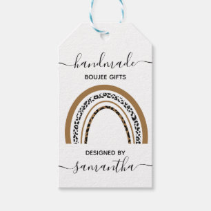 Handmade Leopard Print Rainbow Editable Text Gift Tags