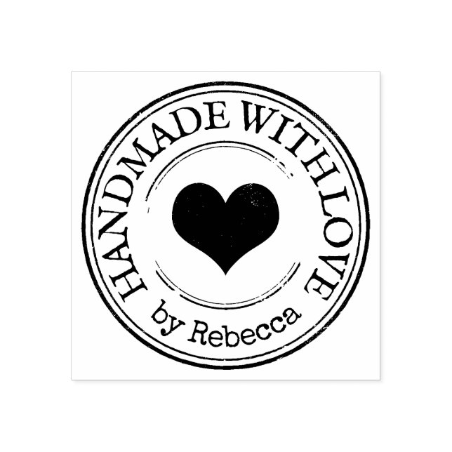 Handmade love heart rubber stamp (Imprint)