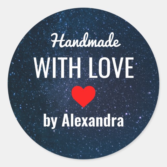 Handmade love pastel Stars in Sky Classic Round Sticker (Front)