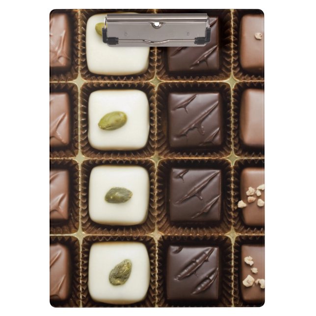 Handmade luxury chocolate in a box clipboard (Front)