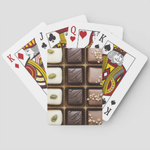 Handmade luxury chocolate in a box playing cards