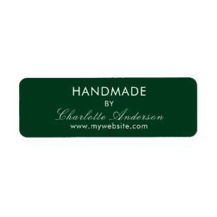 Handmade made by name emerald green white