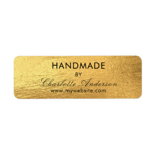 Handmade made by name gold metallic