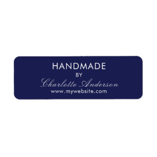 Handmade made by name navy blue white