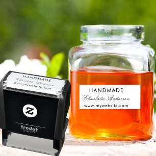 Handmade made name website self-inking stamp