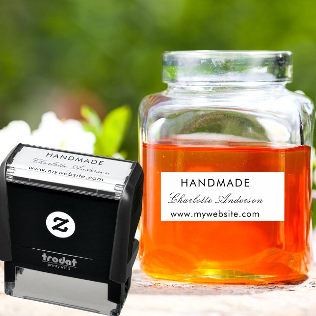 Handmade made name website self-inking stamp (Creator Uploaded)