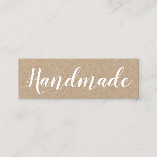 Handmade minimalist elegant kraft business card (Front)