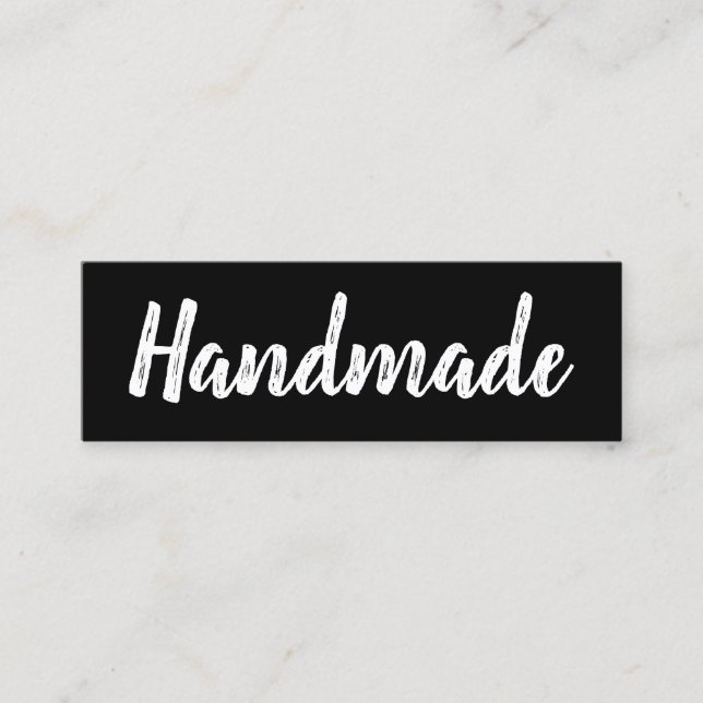 Handmade minimalist modern simple black and white mini business card (Front)