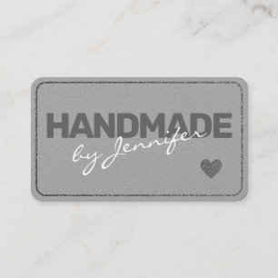 Handmade Minimalist Plain Grey Simple Style Heart Business Card