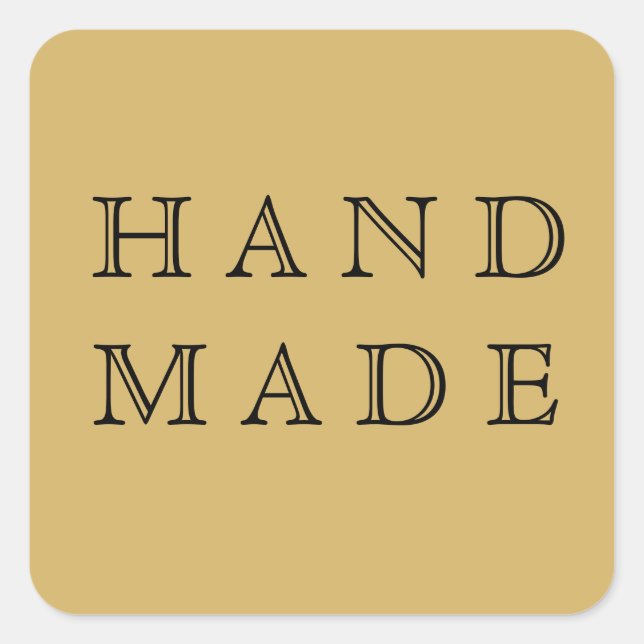 Handmade modern script gold black product Sticker (Front)
